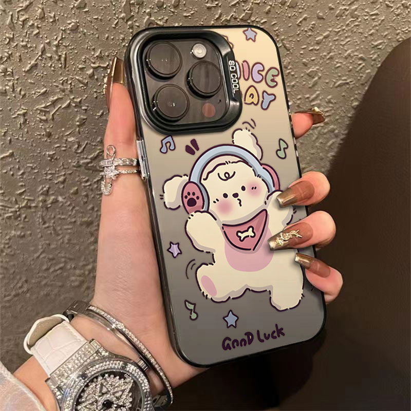 音乐兔子苹果15手机壳iPhone14pro创意13银色12个性x简约11保护套