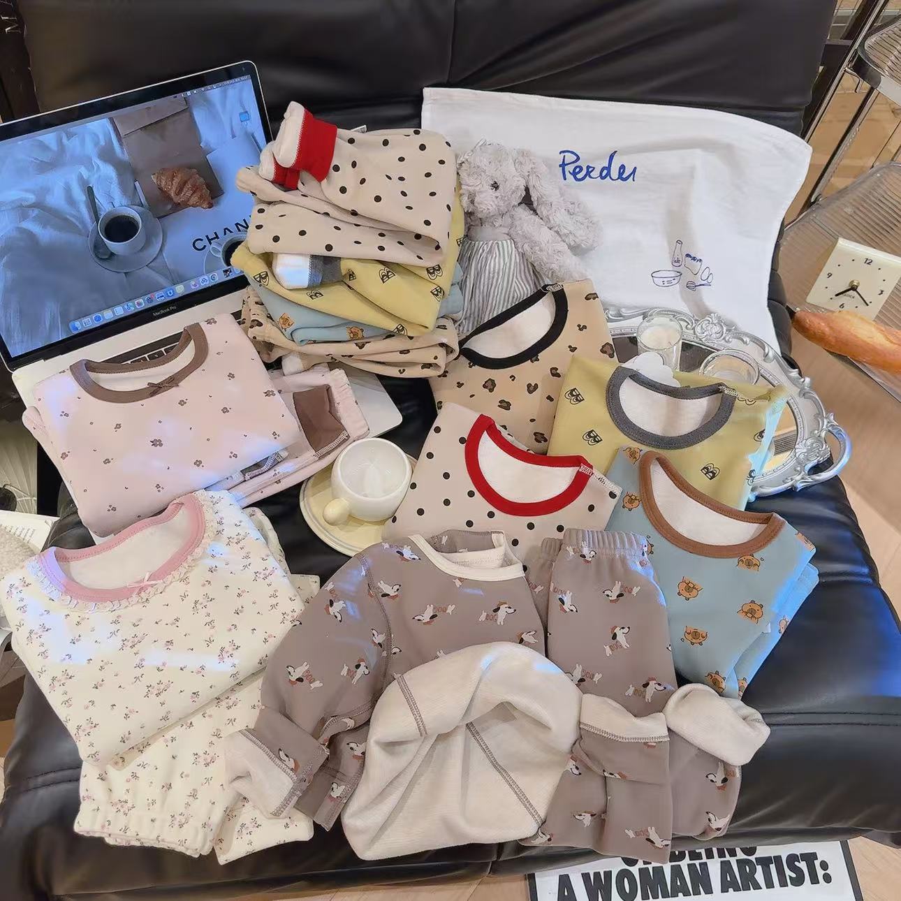 【580G】双层小奶皮加厚保暖套装羊毛蚕丝无骨套装秋冬新款保暖