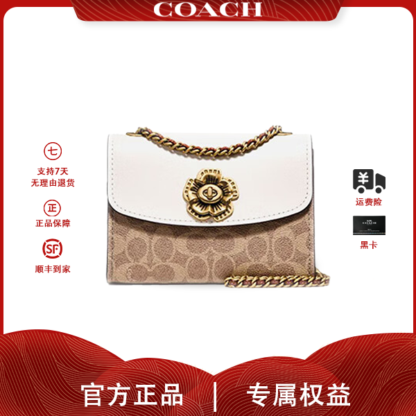 COACH/蔻驰山茶花小号时尚女士单肩斜挎包链条女包 34256B4HA 