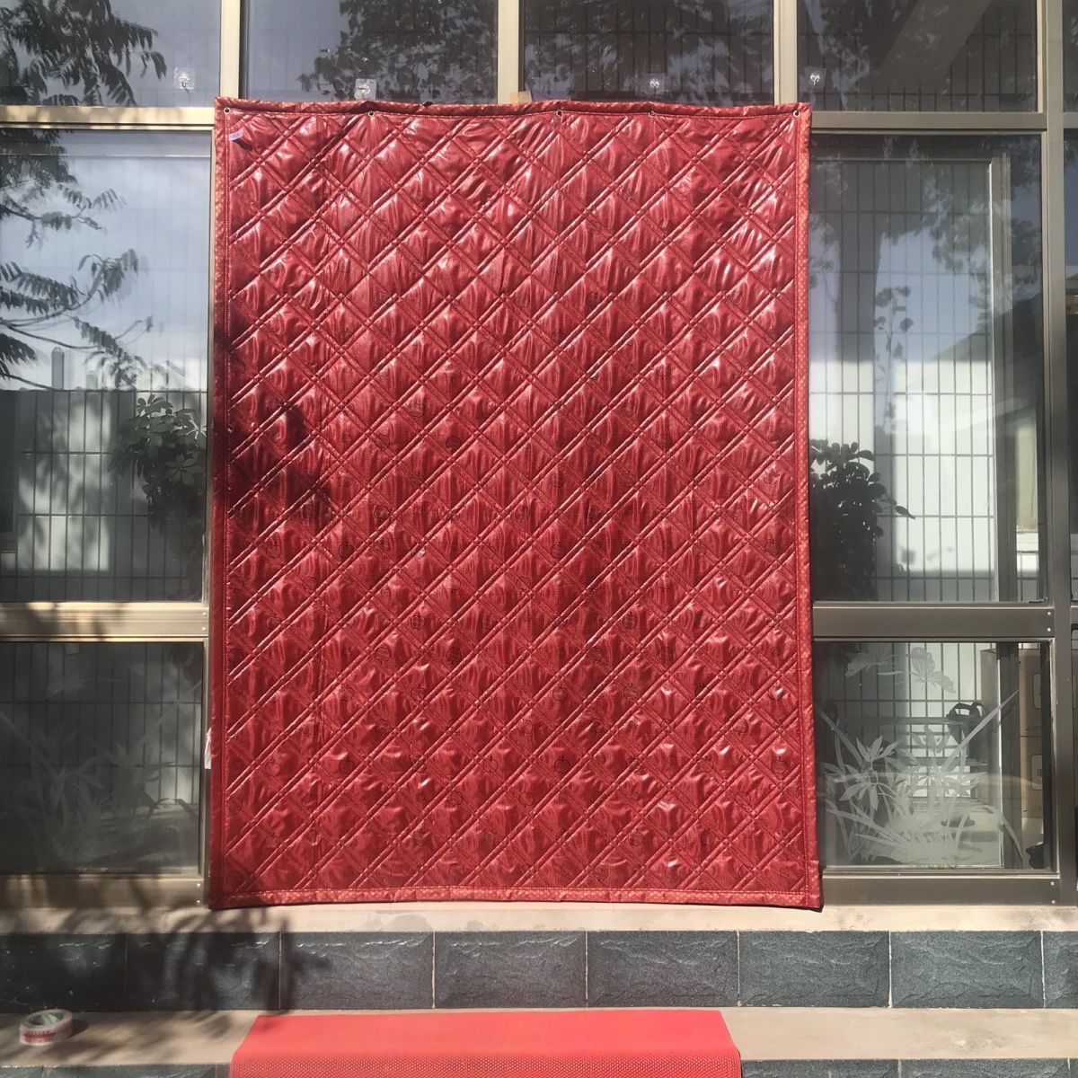 新疆包邮定做冬季门帘加厚保暖防风农村外门老式平房家用防水挂孔