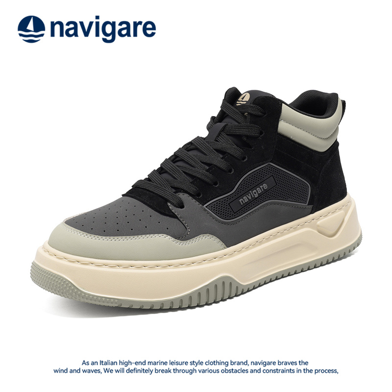 秋季时尚百搭复古男士潮流厚底软底鞋子潮鞋秋冬