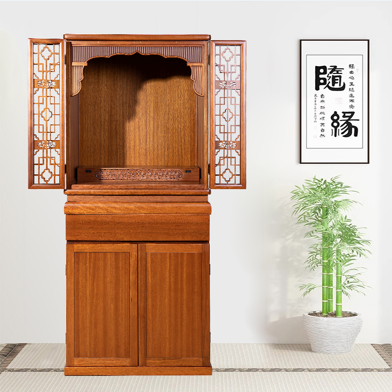 信义达带门立柜家用实木新中式立柜
