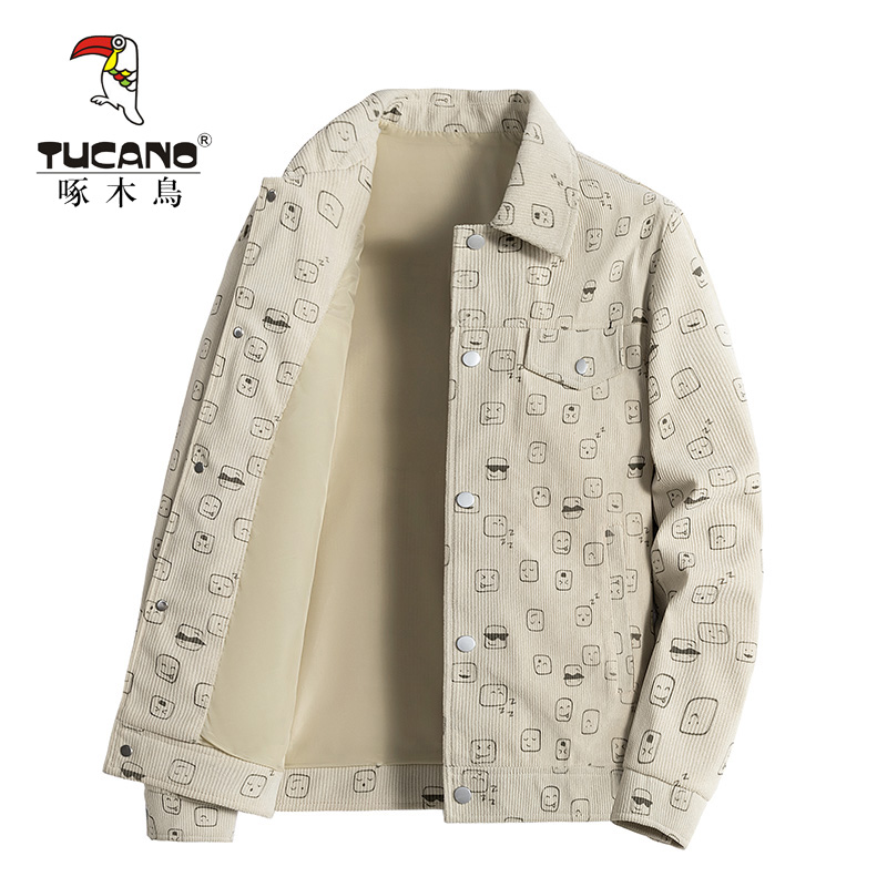 TUCANO/啄木鳥休闲潮流百搭宽松翻领夹克休闲男外套牛仔修身帅气