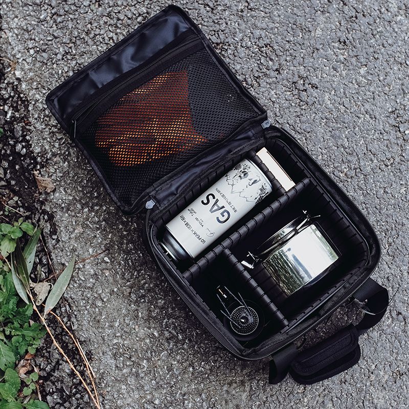 户外露营轻量尼龙多功能网红运动韩版荷兰锅黑色储物分隔收纳包