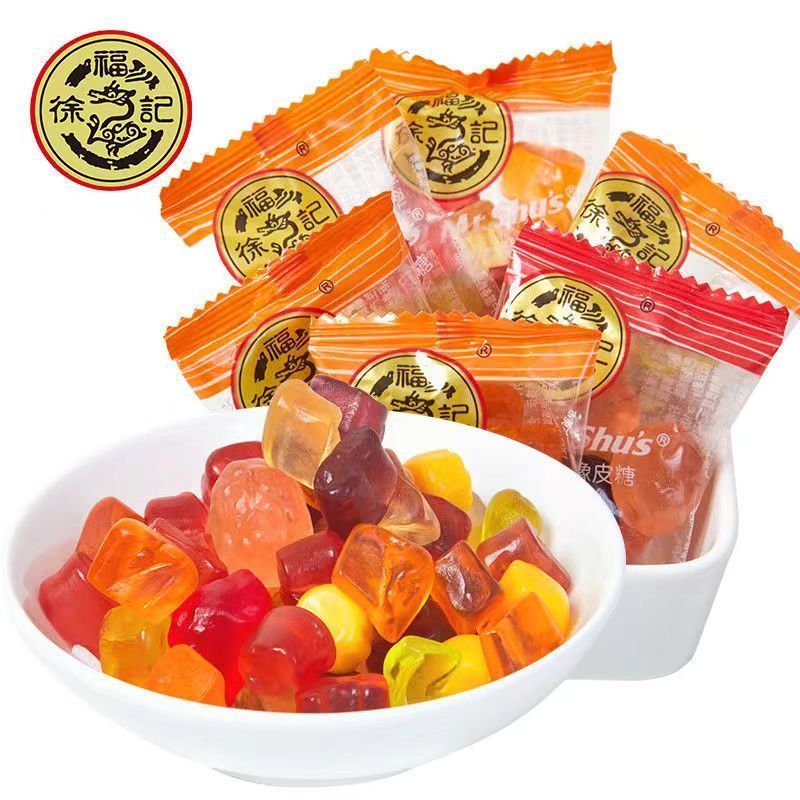 徐福记果味果汁橡皮糖QQ软糖多种口味混合儿童休闲零食喜糖便宜