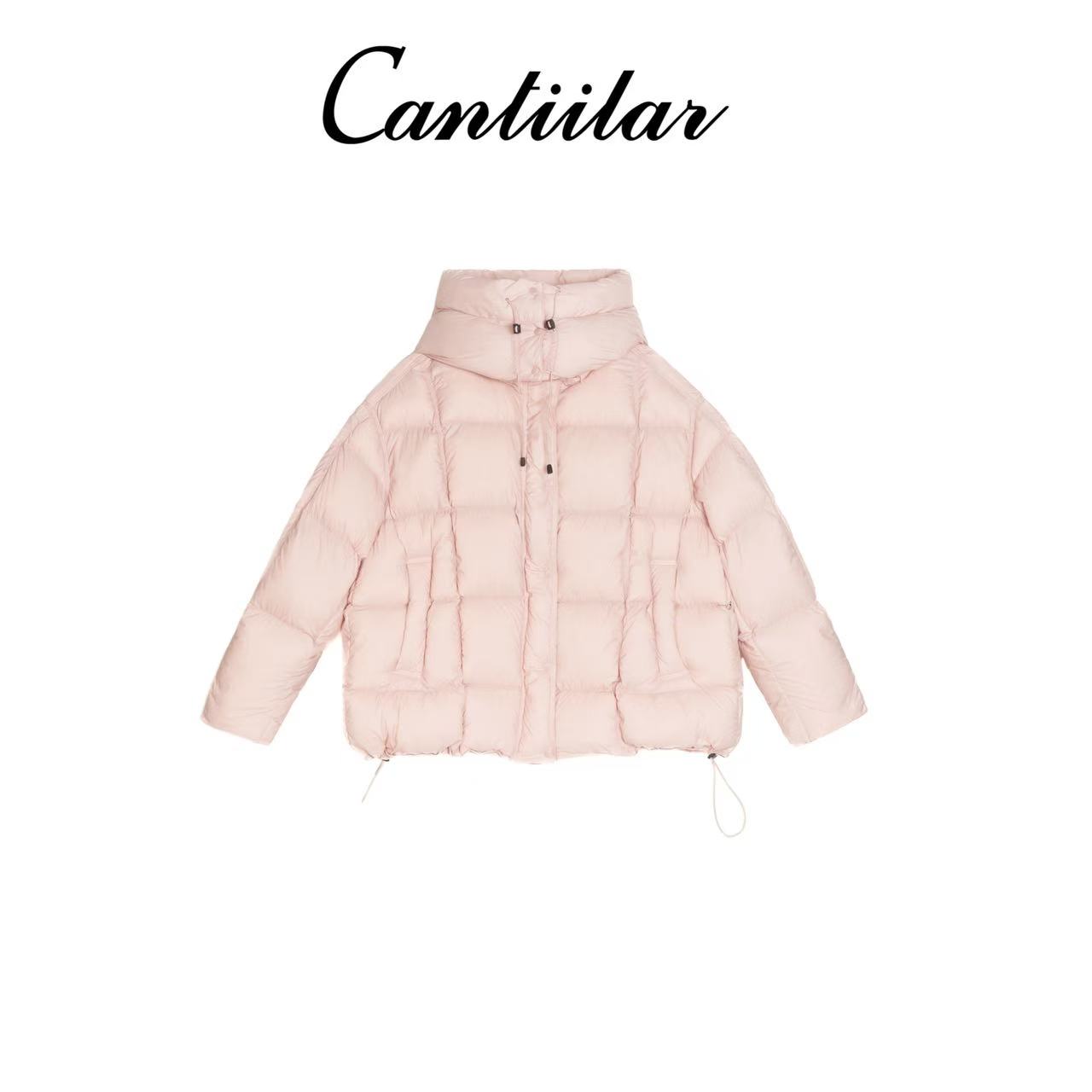 CANTIILAR “云朵零压”冬季加厚连帽宽松面包羽绒服8818