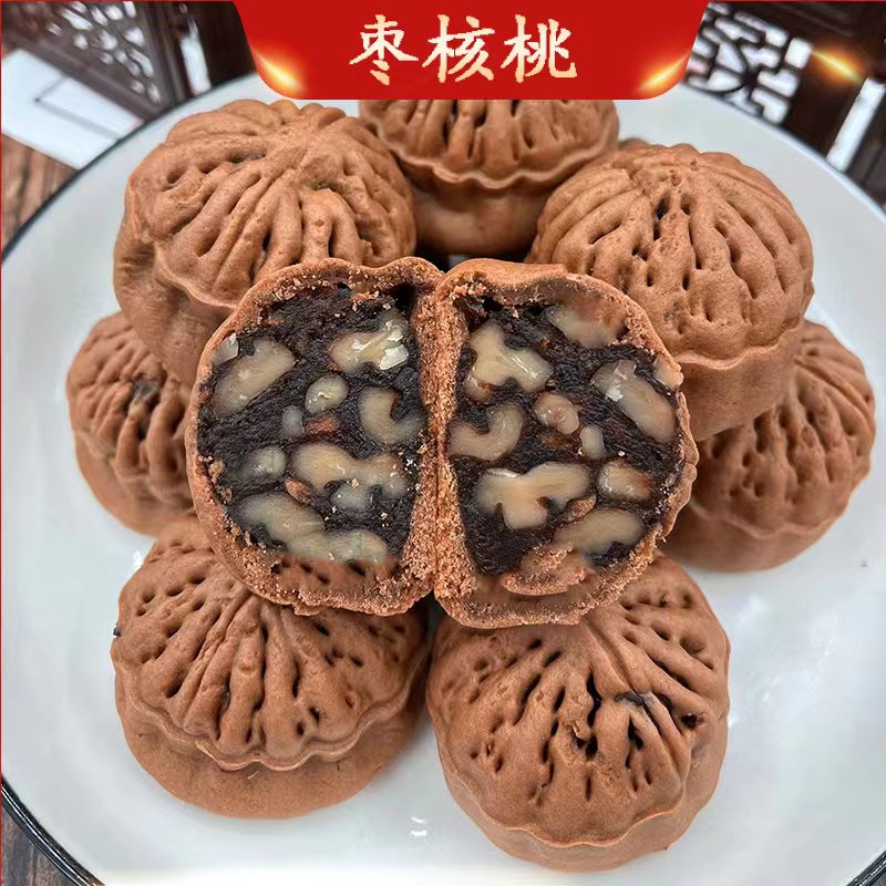 天津手工制作红枣核桃传统老式糕点500克