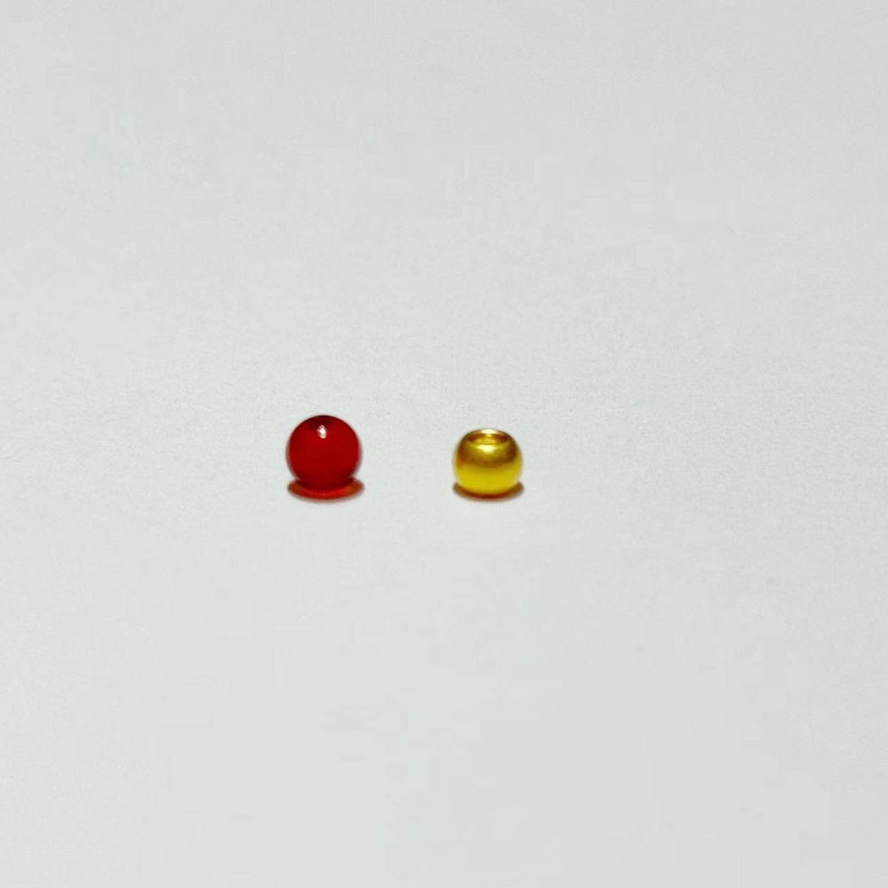 足金999卡3mm10粒古法金珠DIY红玛瑙自由组合多样性发货00167