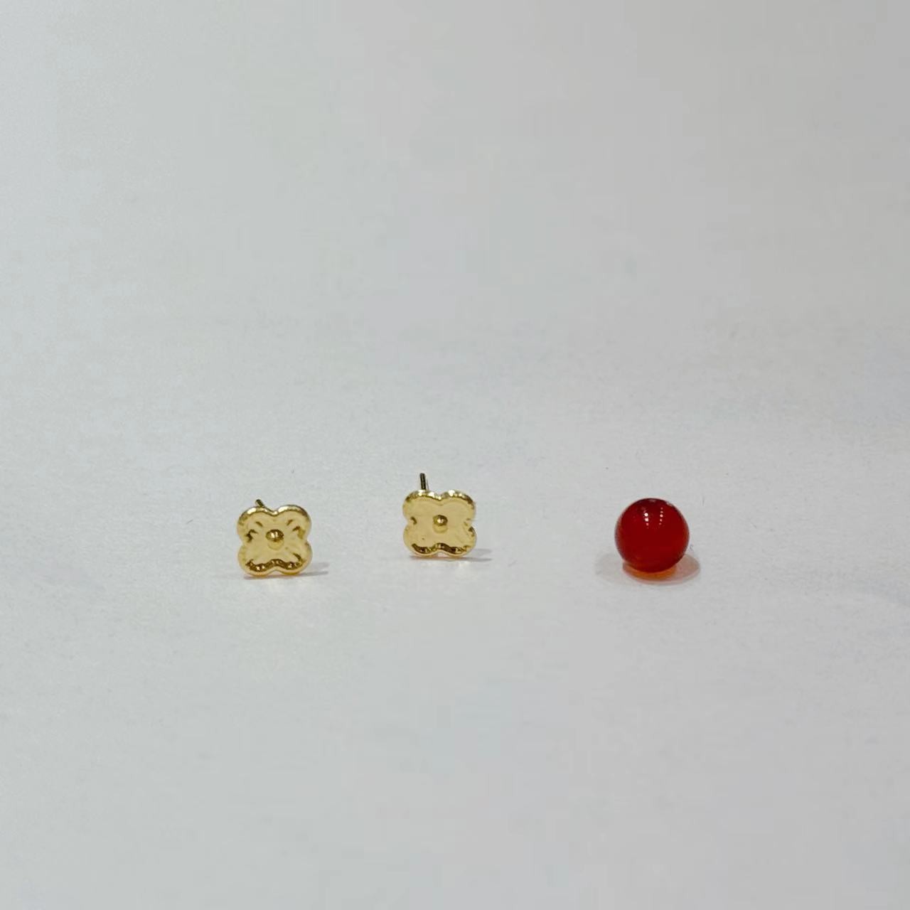 真金四叶草耳钉DIY自由搭配多样性发货18K金00238