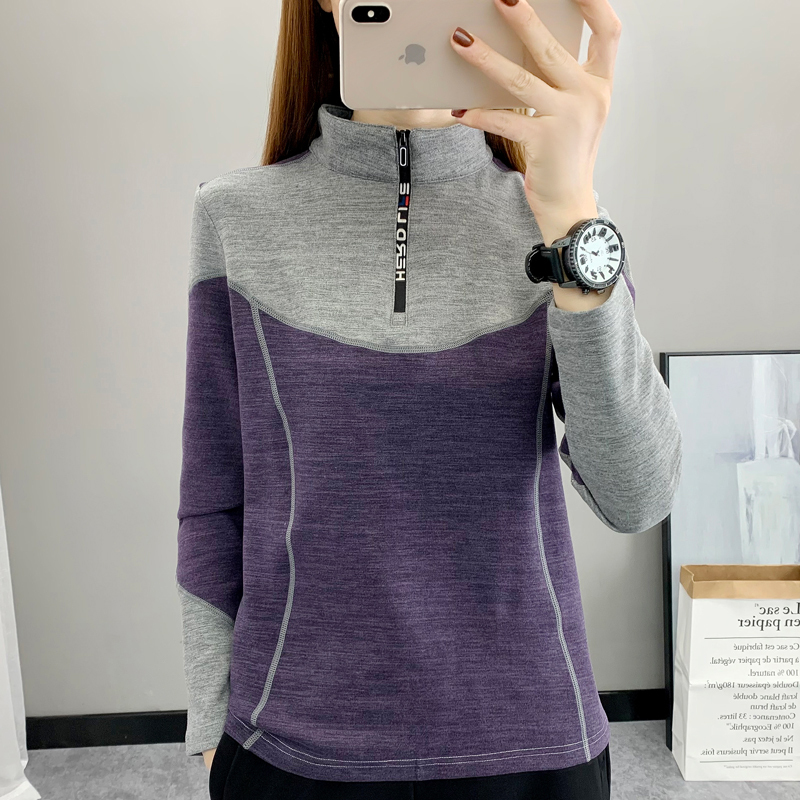 秋冬卫衣户外德绒保暖运动速干衣长袖女加绒加厚抓绒内胆跑步上衣