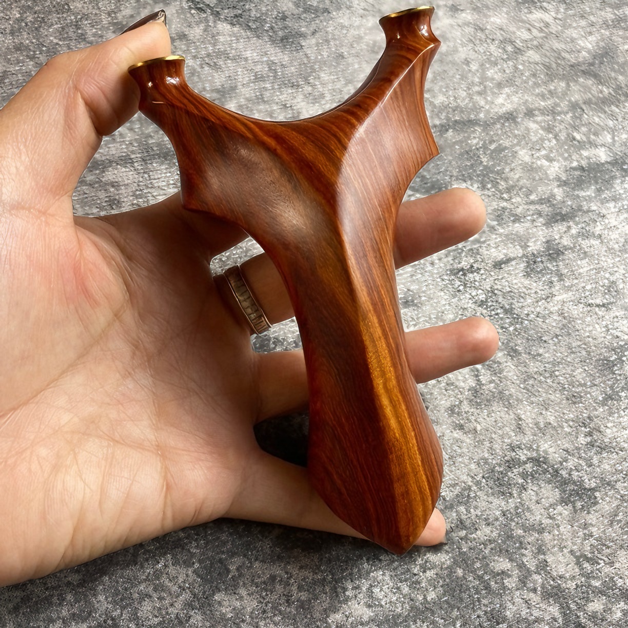 （75地煞）红檀满星外宽75，撑头14，弓高13左右，铜头锁喉地煞