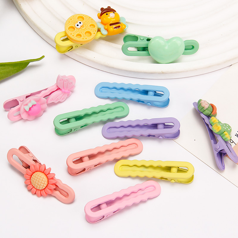 diy发夹波浪夹鸭嘴夹发饰马卡龙色亮面彩色网红女自制手作材料 