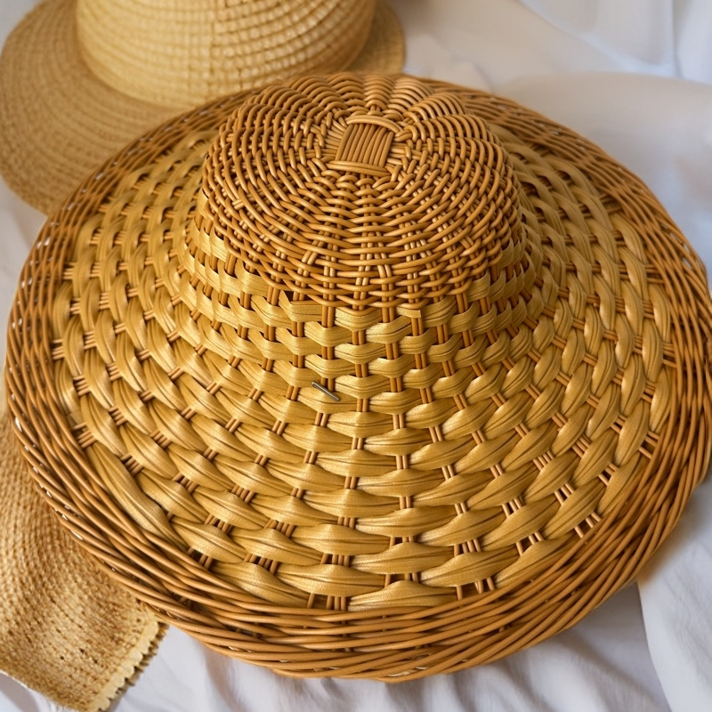 MZ1夏天田园仿藤遮阳帽太阳帽透气帽子草帽钓鱼帽编制防晒帽凉帽