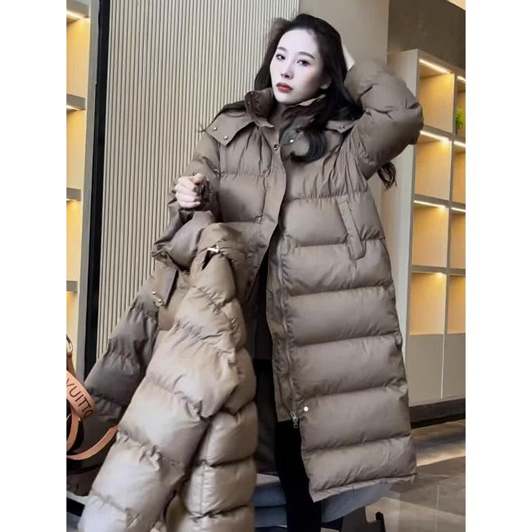 江红羽绒服2023新款爆款特大码300斤胖MM加厚女士女款秋宽松长