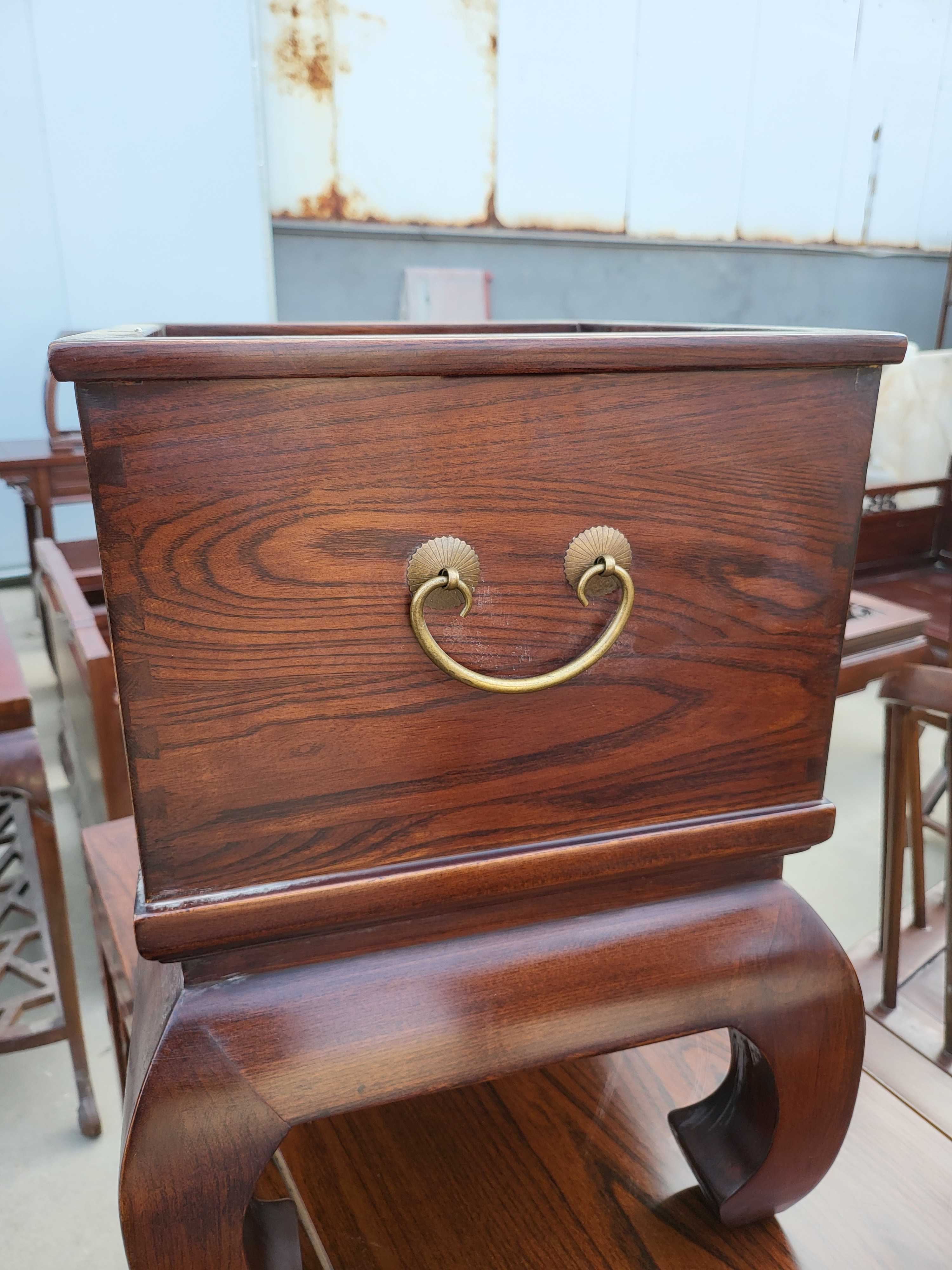 东北老山榆木书报篓