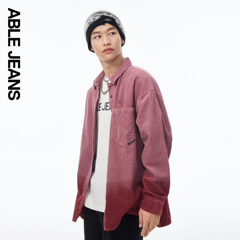 ABLE JEANS 冬季新款灯芯绒街头大衬衫741114