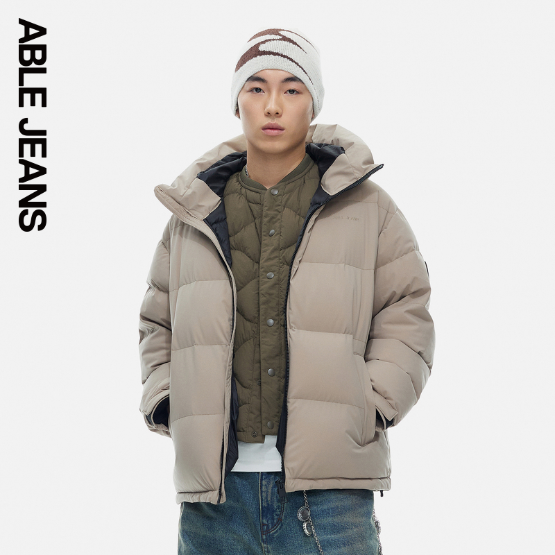 ABLE JEANS 冬季新款男士连帽街头羽绒服772057