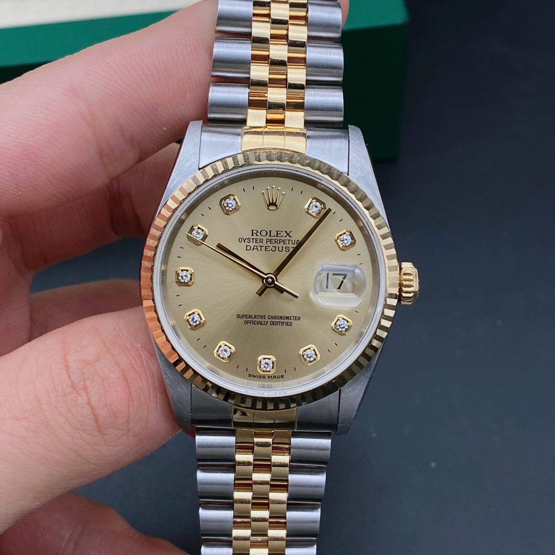 99新 Rolex/劳力士 日志16233男表/表径36/间18k金/自动机械