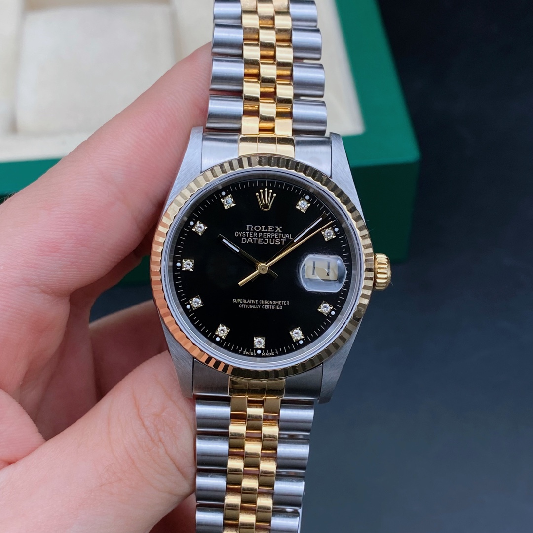 99新 Rolex/劳力士 日志16233男表/表径36/间18k金/自动机械
