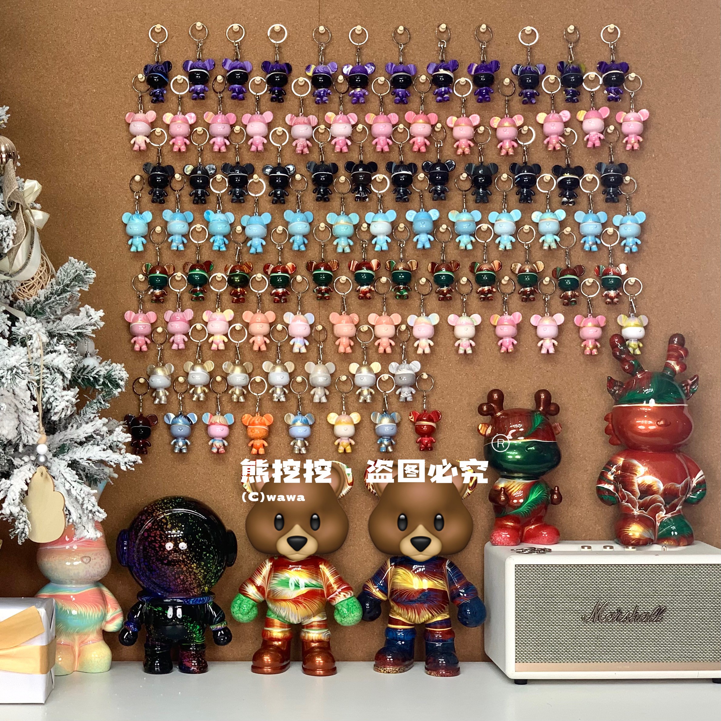 【mini小熊-搪胶材质】流体熊兔存钱罐摆件手工制品适用礼品方便