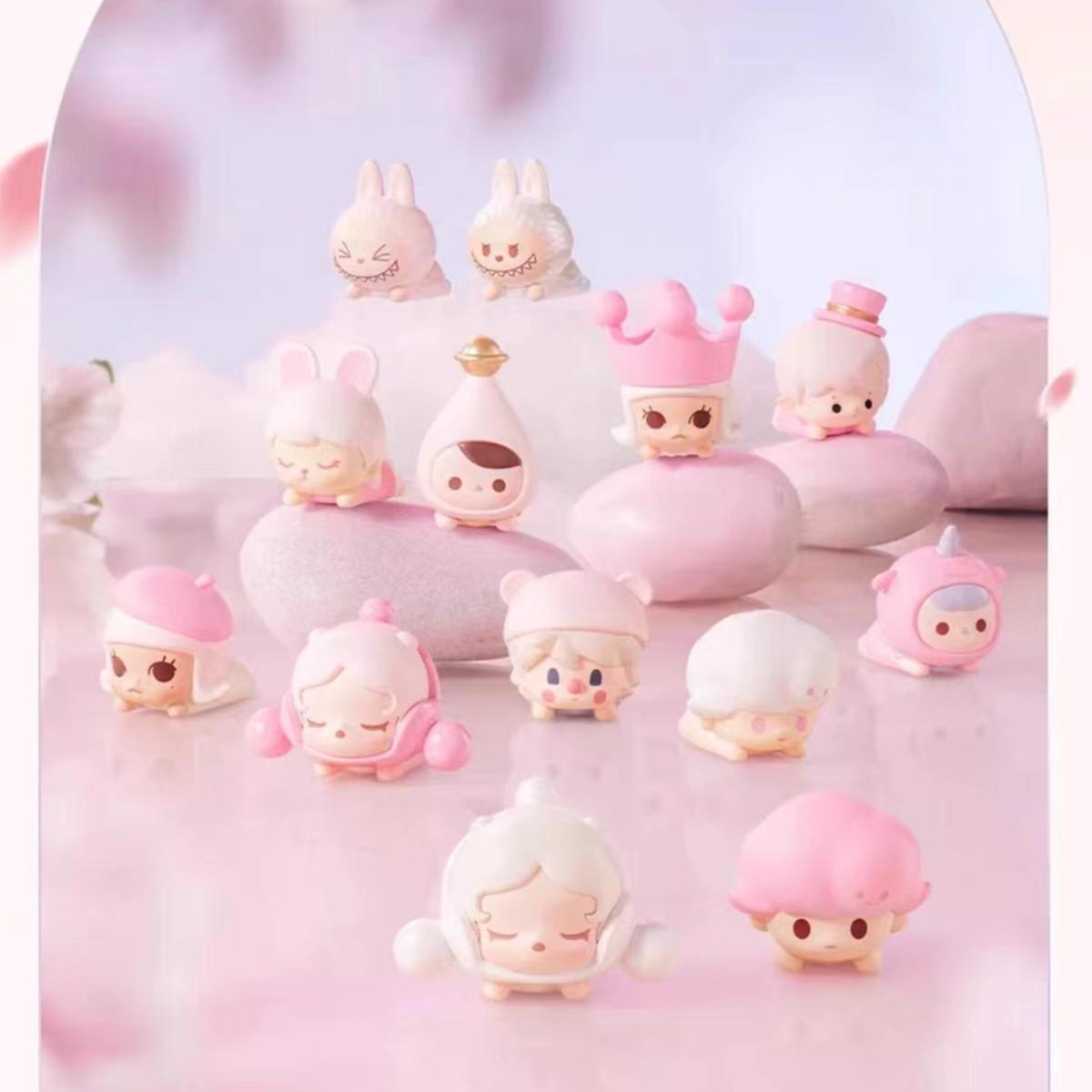 正品樱花限定萌粒樱花趴姿系列手办公仔