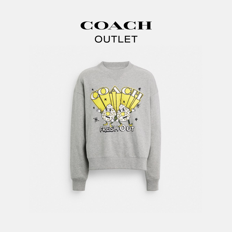 COACH/蔻驰奥莱 贝果图案圆领卫衣