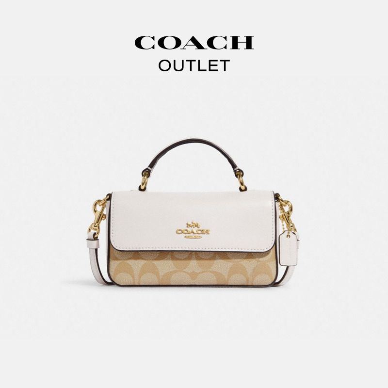 COACH/蔻驰奥莱 色块经典标志迷你JOSIE顶部手柄斜挎包