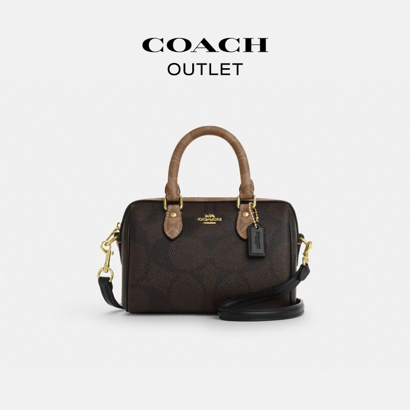 COACH/蔻驰奥莱 拼色经典标志ROWAN迷你斜挎包