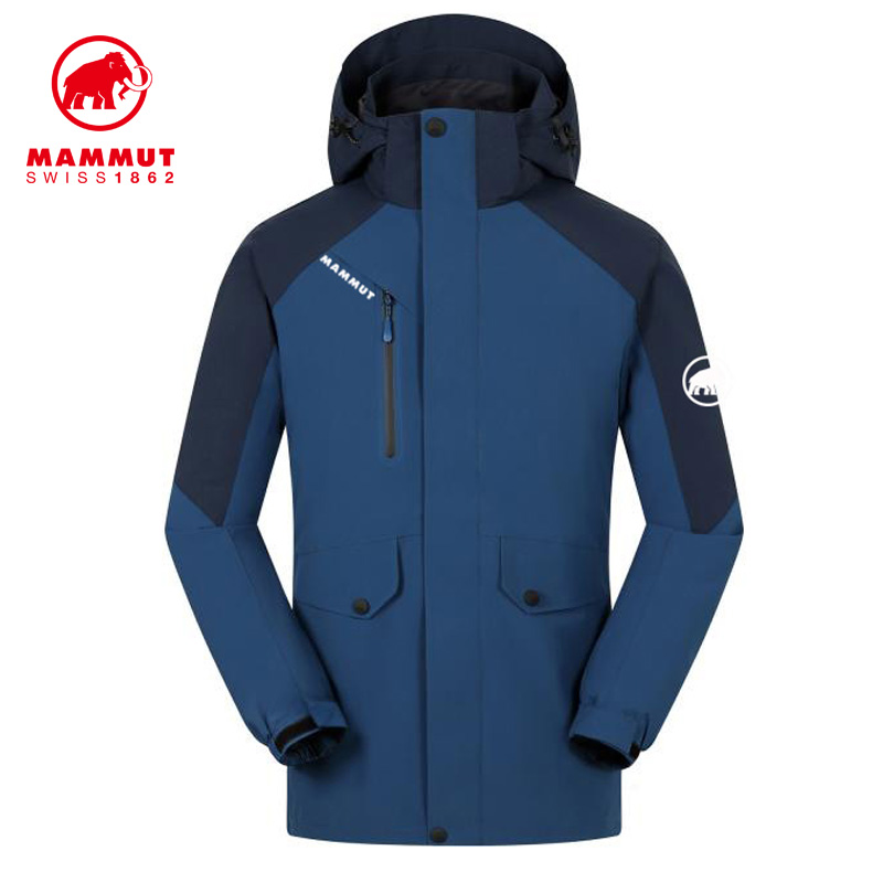 MAMMUT猛犸象秋冬男女款三合一冲锋衣防水羽绒服保暖防寒连帽外套
