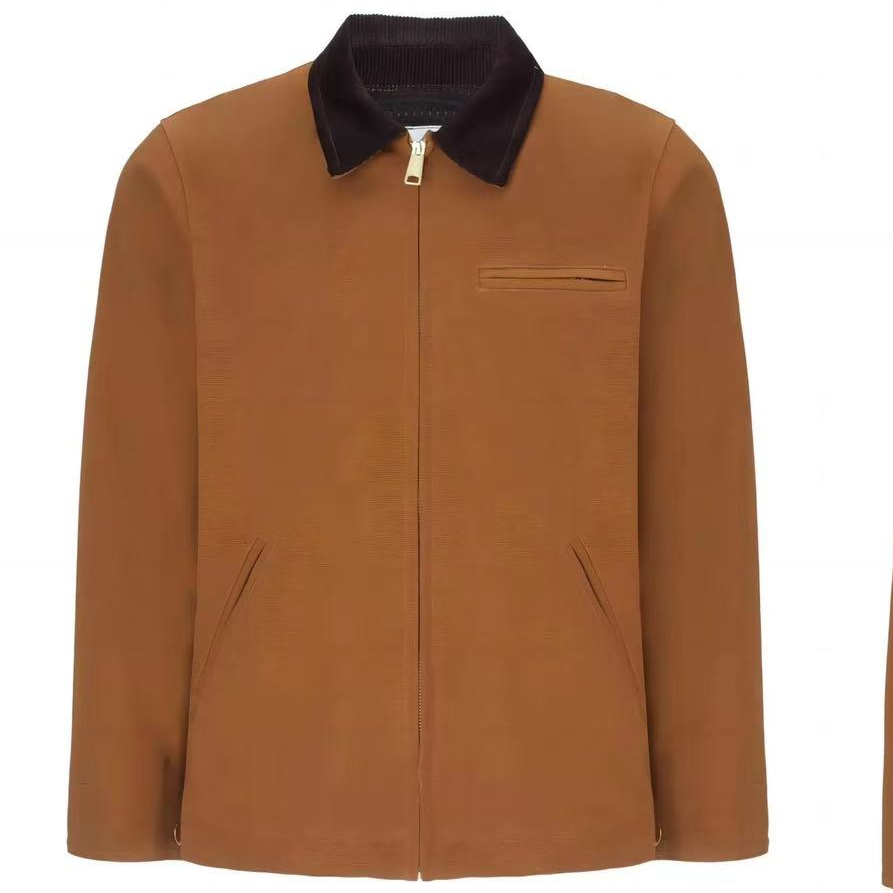 低特律翻领夹克复古工装帆布外套01