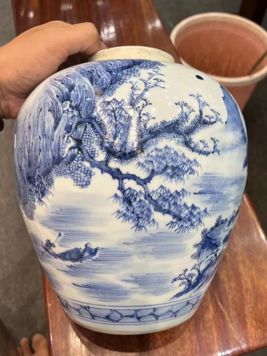 青花瓷陶瓷手绘柴窑书房