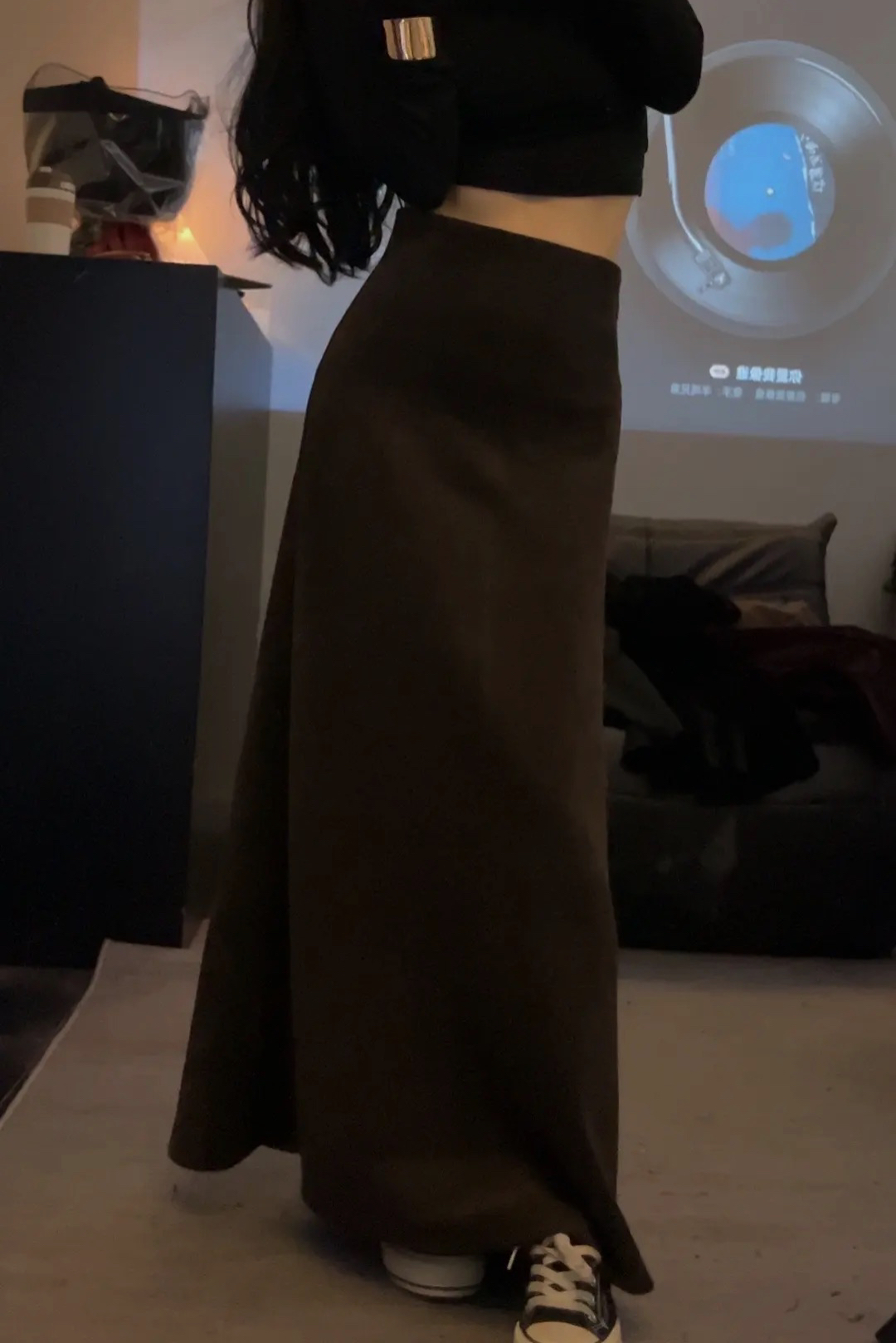 婷姐专属时髦精秋冬针织弹力显瘦A字半身裙0186款