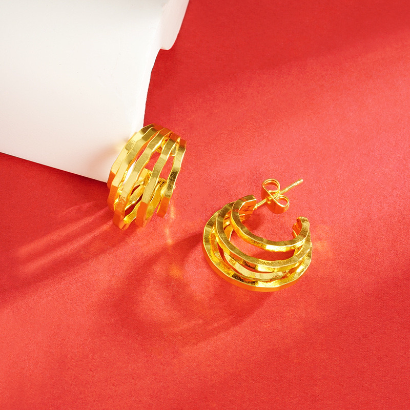铜合金耳饰 几何耳环简约设计女生气质不掉色