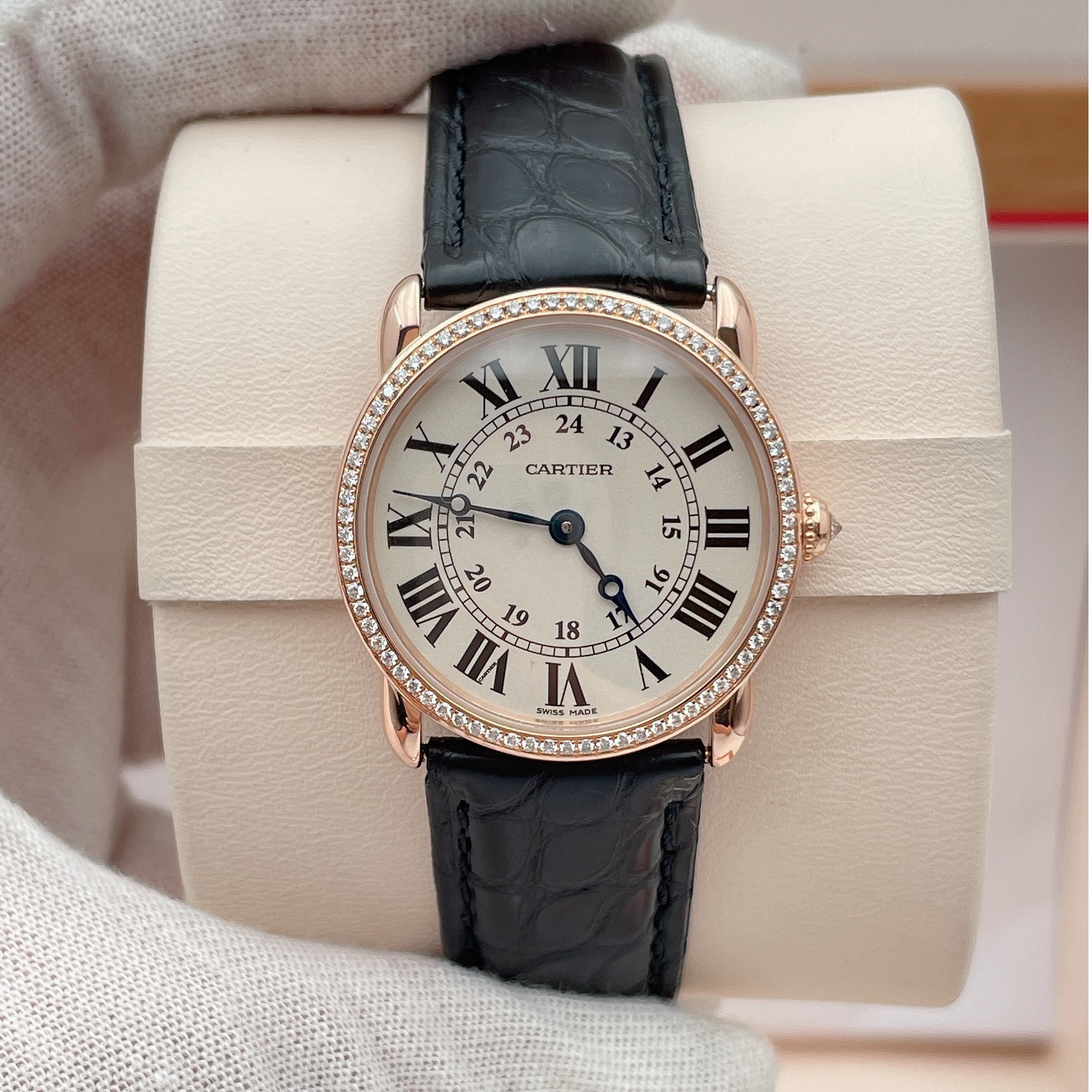 99新 Cartier/卡地亚 路易原钻石英机芯表径29mm