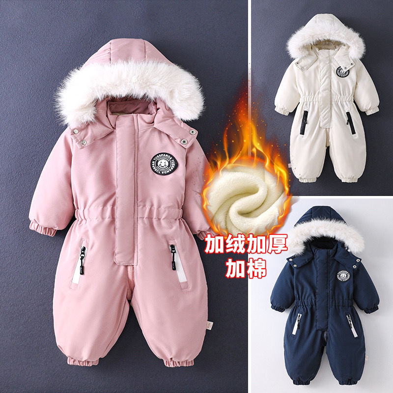 童装儿童宝宝婴幼男女童服棉袄新生儿爬连体衣冬季外出加厚保暖