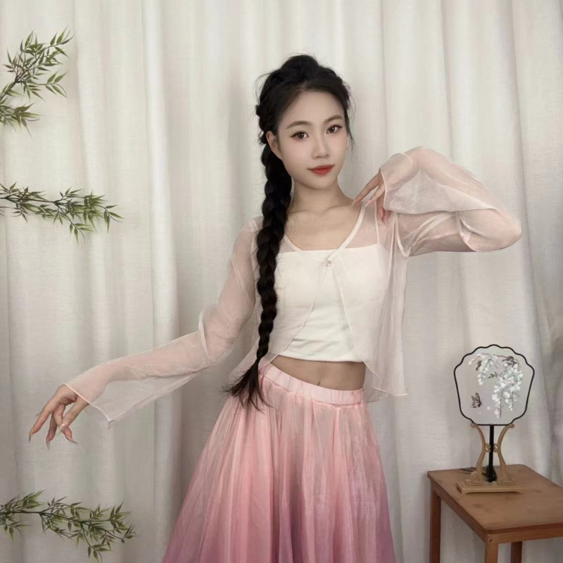 古典舞修身显瘦舞蹈服上衣罩衫透气中国舞民族舞现代舞基础练功服