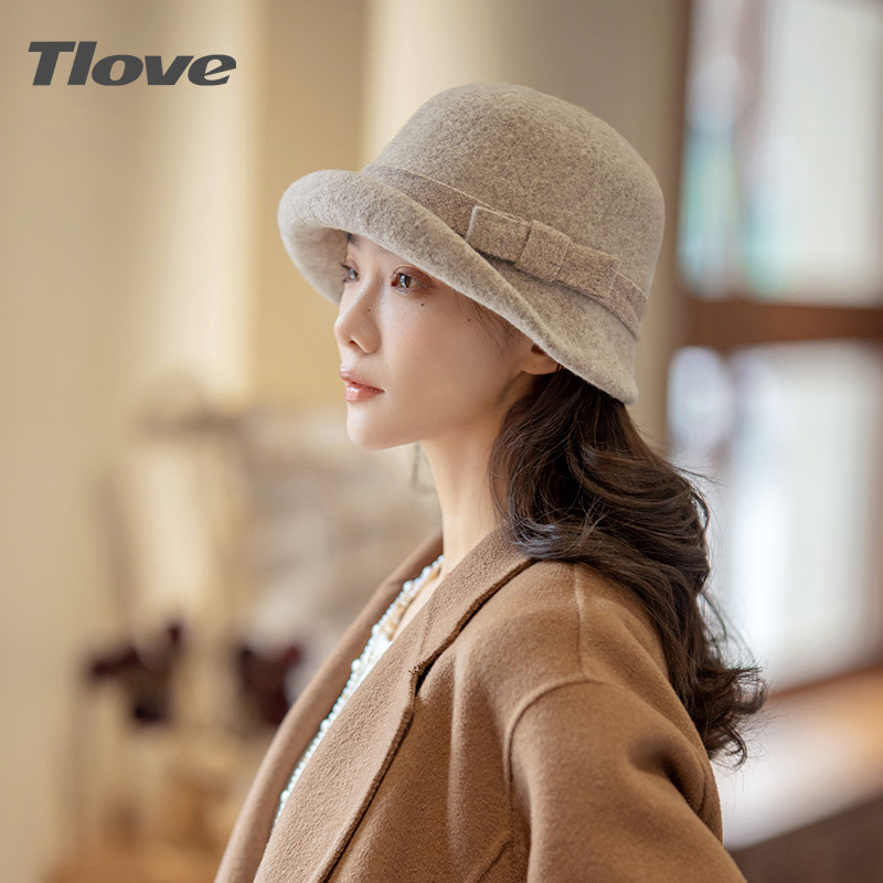 9265帽子女士秋冬季加厚保暖渔夫帽时尚百搭中老年卷边逛街盆帽