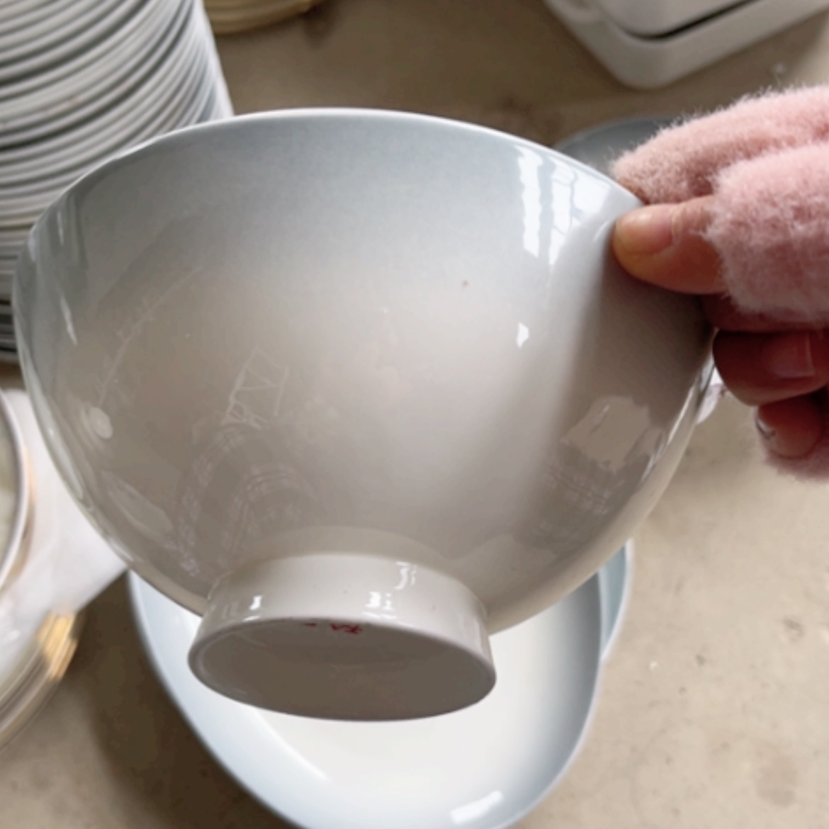 【闪购商品】陶瓷盘渐变六寸面碗4个瑕疵