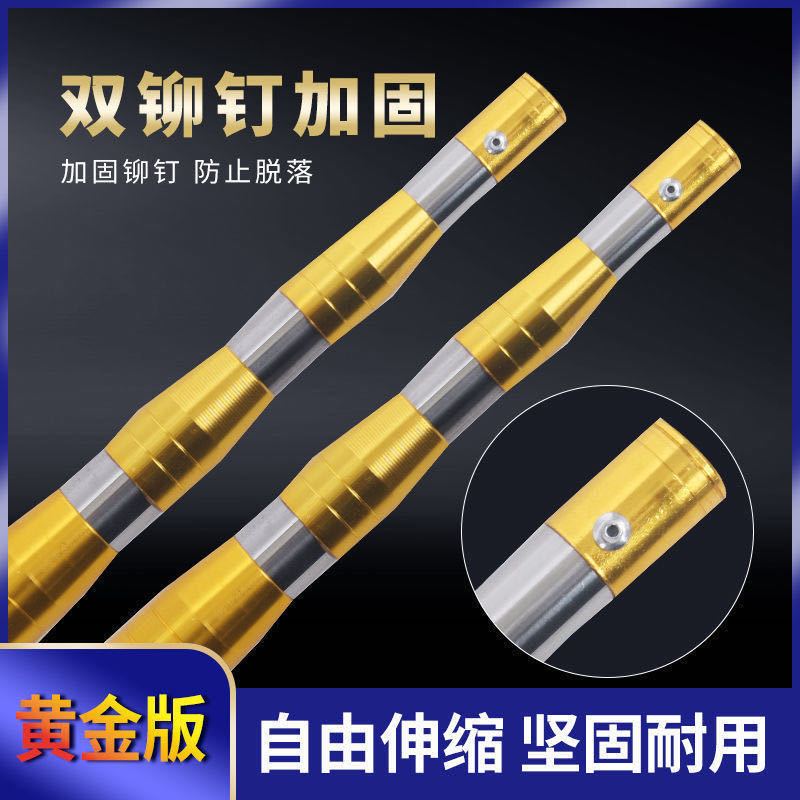 不锈钢抄网竿全套伸缩杆定位杆钓鱼装备捞鱼网兜渔具鱼网摘果器杆