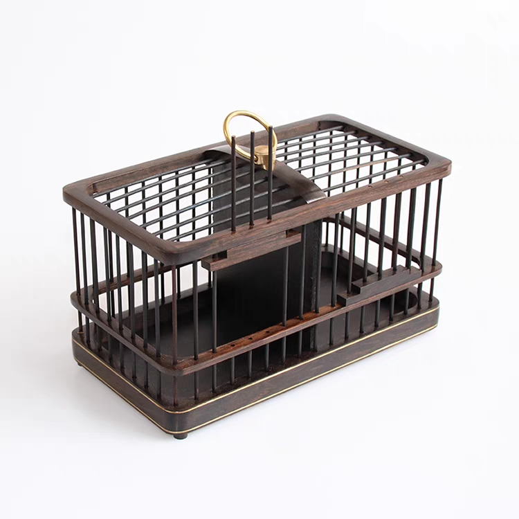 高档双层蝈蝈笼子精品两室血檀腰包送礼文玩鸣虫虫具