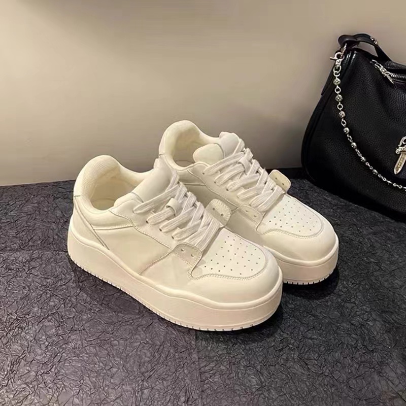 【小白鞋】布烦F~厚底增高5.5cm真皮板鞋时尚秋季潮流韩版百搭女鞋