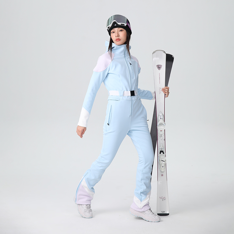 雪怡派新款单双板修身连体滑雪服女款防风防水四面弹力滑雪服套装