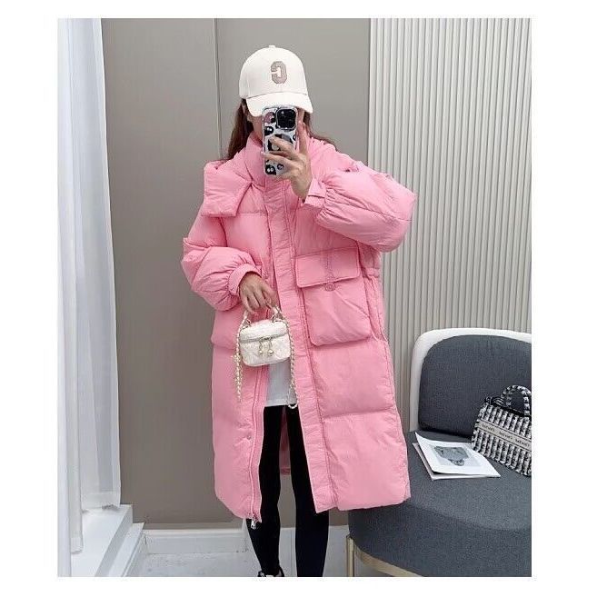 【帽可脱卸】收腰显瘦羽棉绒服女冬季新款中长款宽松加厚保暖棉衣
