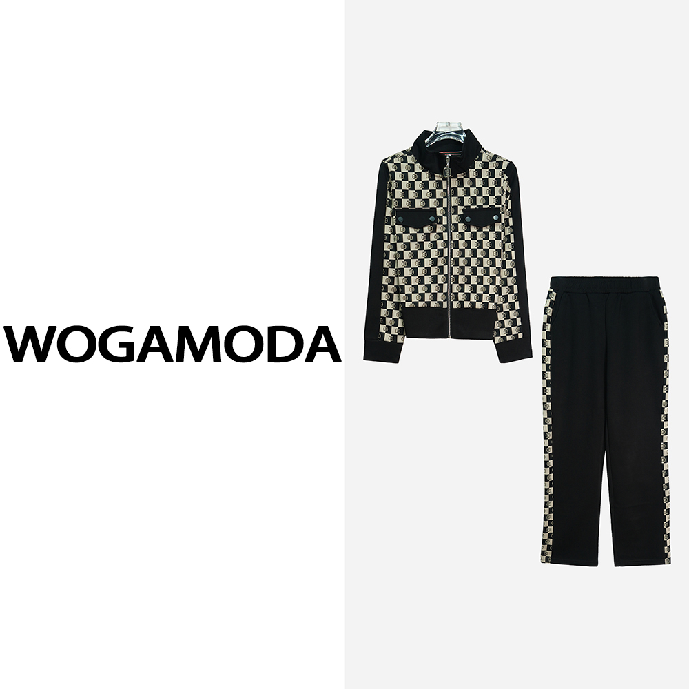 X24139【上新】高级感轻奢时髦洋气印花卫衣休闲套装3Q