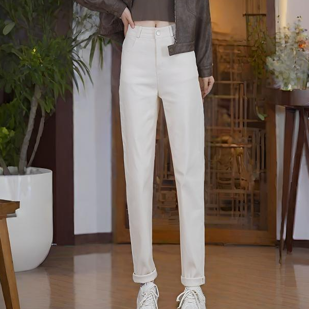 2024新款高腰哈伦裤休闲裤女宽松显瘦百搭高腰哈伦老爹裤加绒加厚