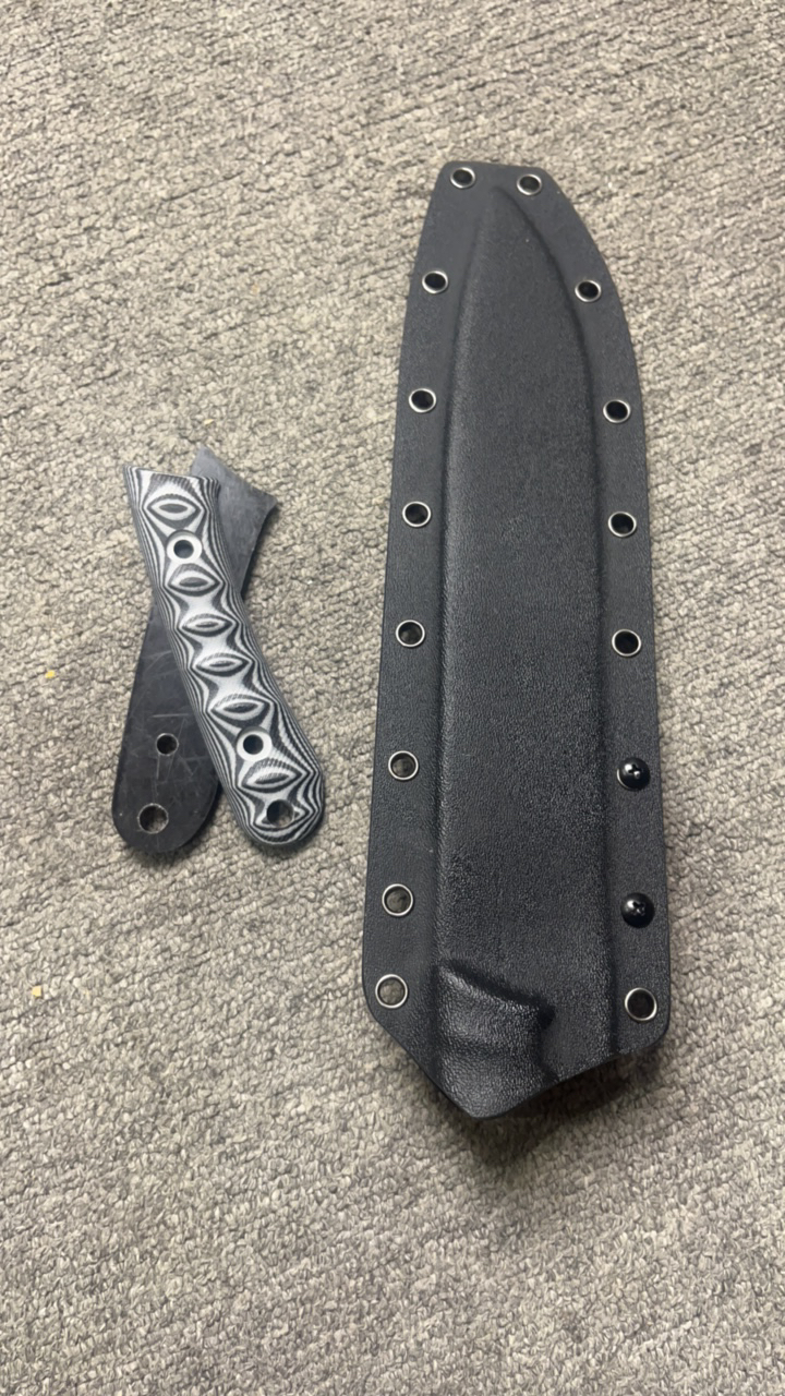 12号  柳叶刀  G10手柄 K鞘 户外刀具手柄+螺丝 刀套