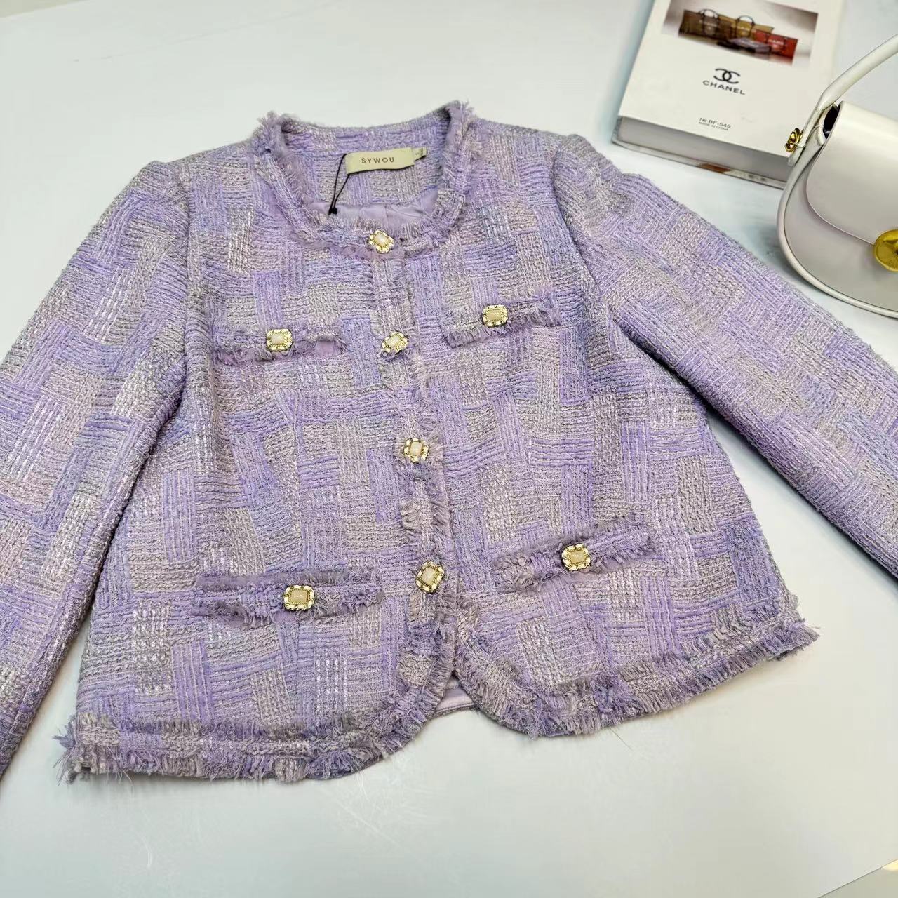 茜舞小香风上衣女2024短款百搭外套【33A166】