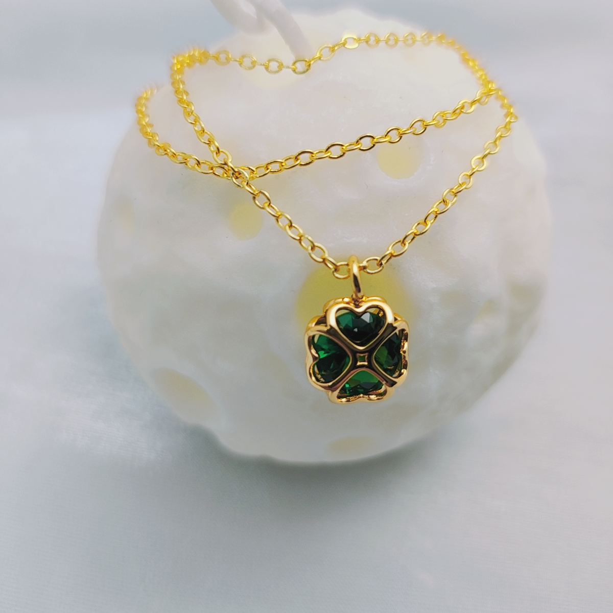 铜合金项链 【绿茵】复古精致轻奢百搭四叶草40cm项链