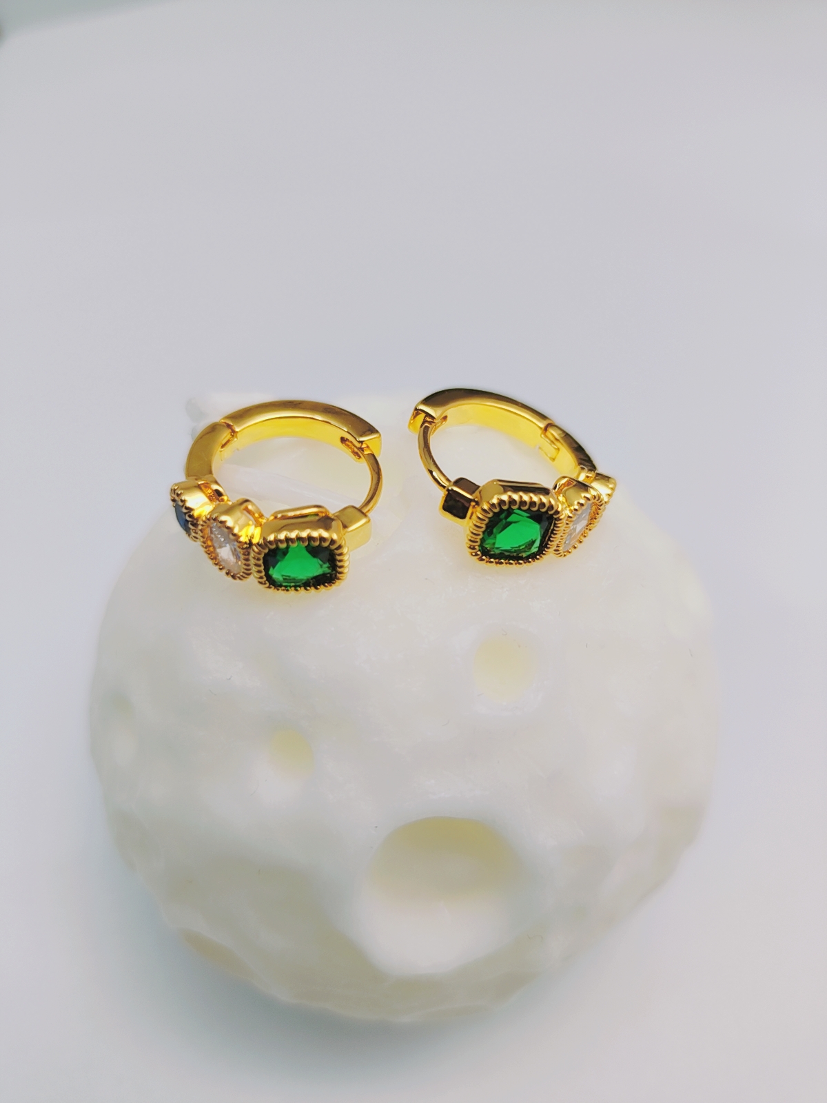 铜合金锆石耳饰 【三生三世】法式复古时尚气质轻奢百搭耳环