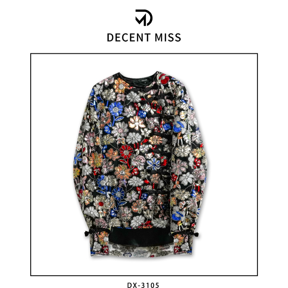 【原创设计定制】Decent miss 原创设计定制印花长袖衬衫DX-3105